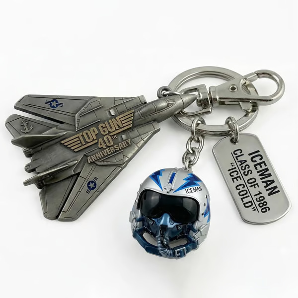 Top Gun 40th Anniversary Keychain Top Gun 40 Years Maverick Helmet Key