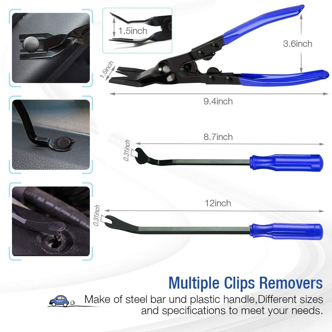 Automotive Tool Lamp Pliers Glue Clip Screwdriver 3-Piece Plastic Clip Removal Car Downward Press Glue Clip Pliers