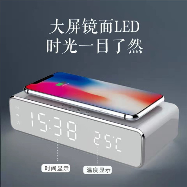 2024 LED Display Bright Surface Thermometer Wireless Charger Multifunctional Desktop Wireless Charger