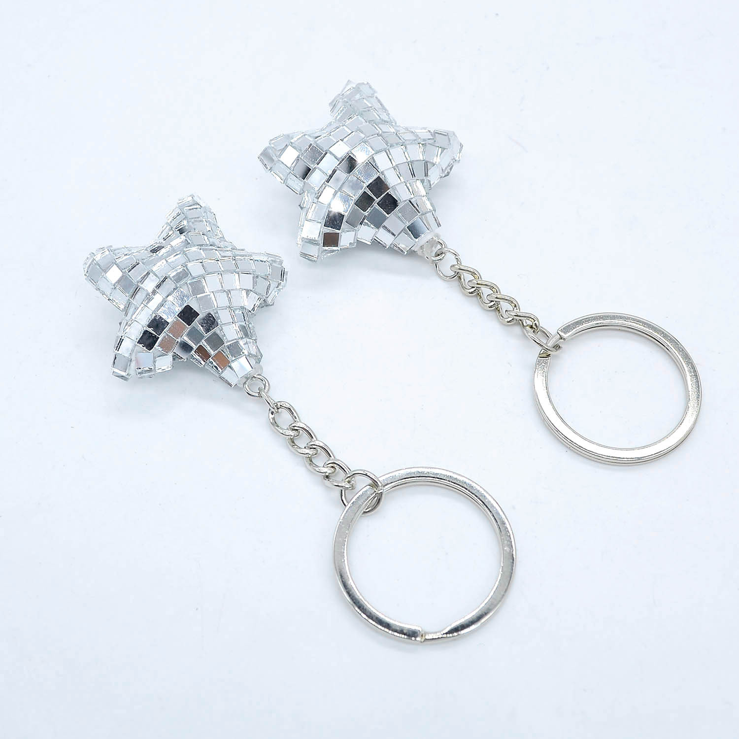 Mirror Ball Keychain Pendant DISCO Five-Point Star Disco Reflective Ball Keychain Pendant Car Decoration