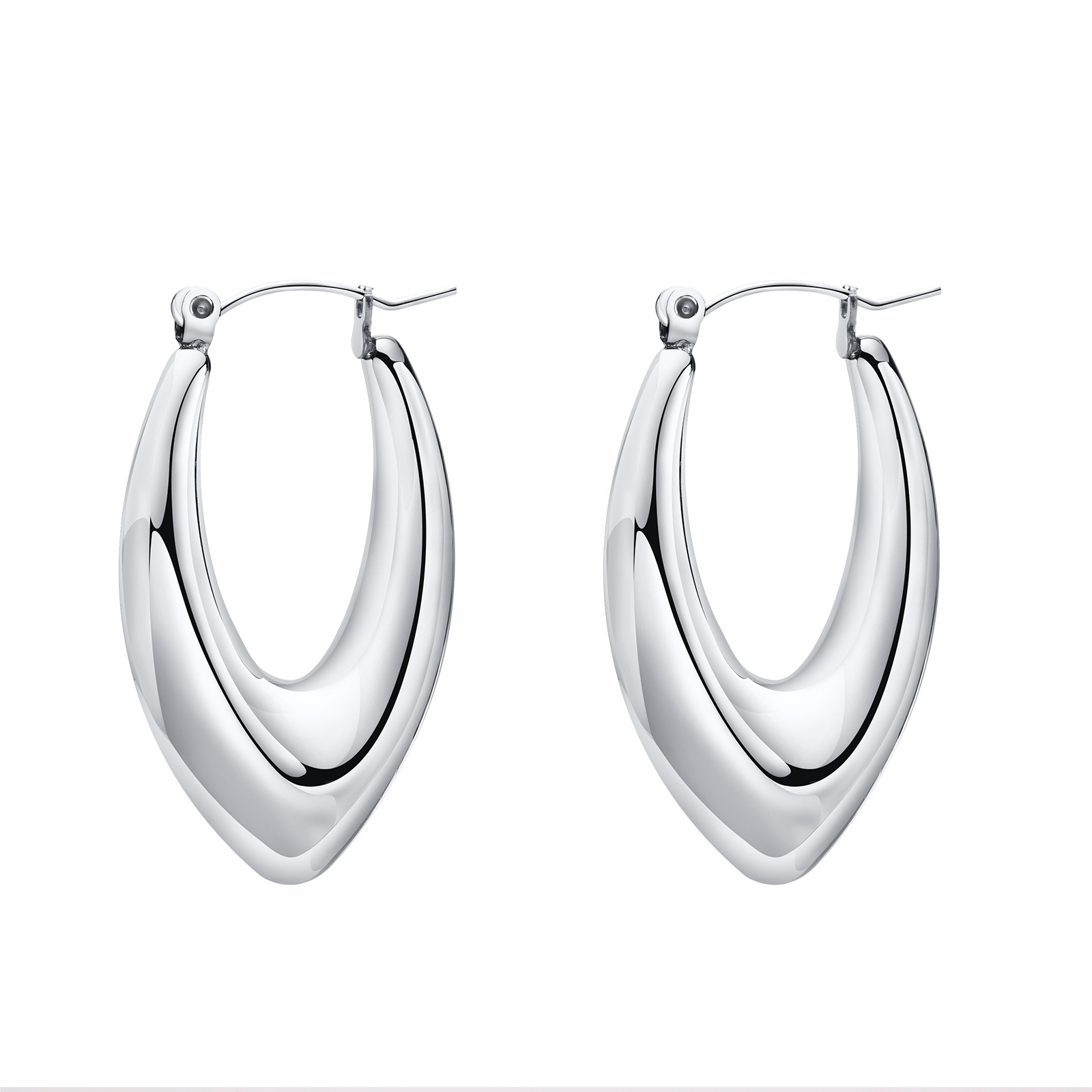 Stainless steel hollow earrings women geometric titanium steel ear hoops