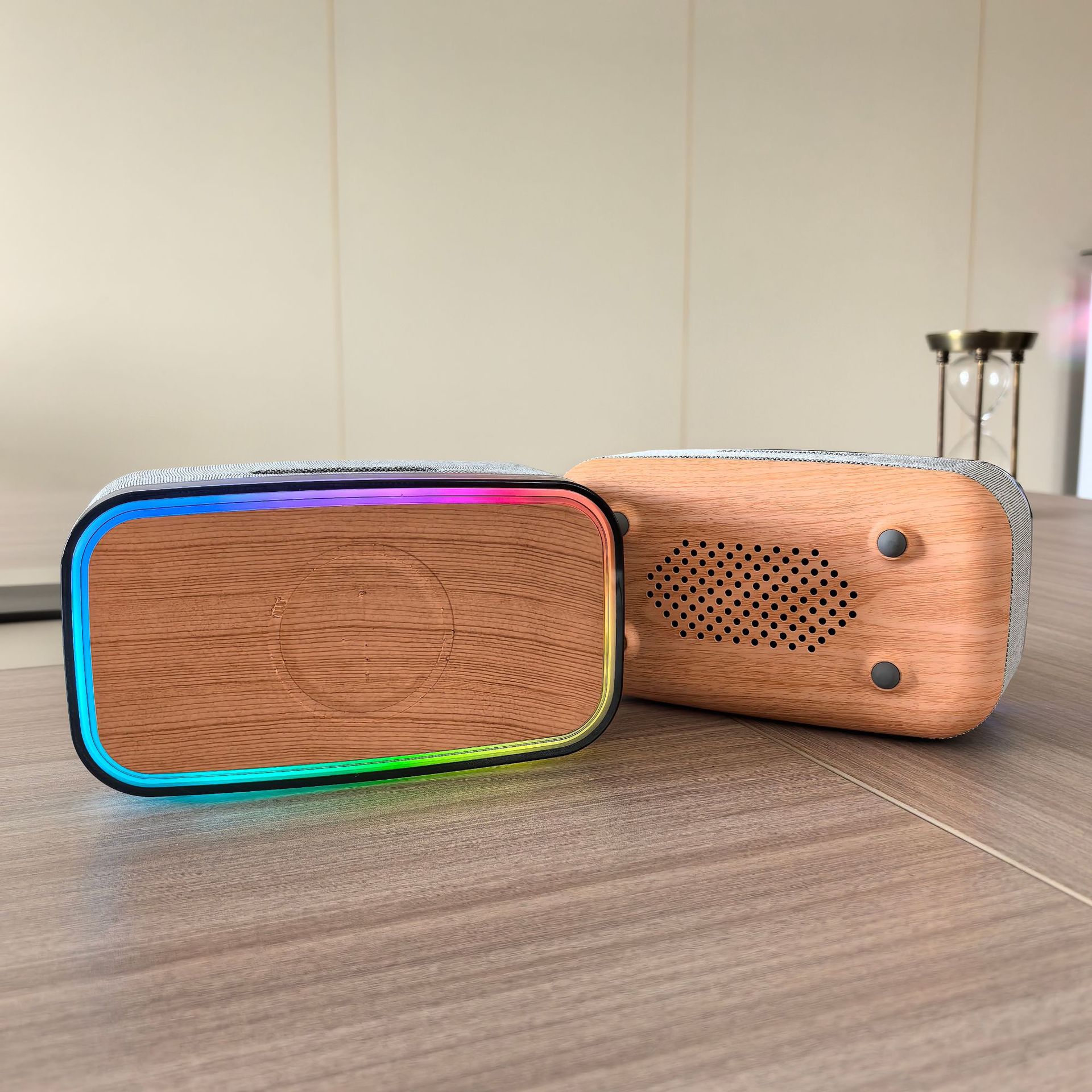 Speaker Bluetooth colorful light 15W wireless charging three-in-one colorful light subwoofer colorful alarm clock 2