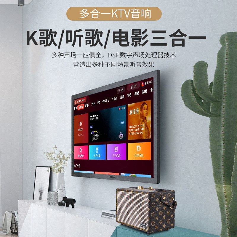 SK-2036 wireless microphone karaoke audio microphone dual-person chorus Bluetooth speaker mobile wireless microphone