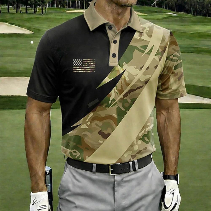 2026 New Men's Short Sleeve Polo Shirt Cross Climber Sports Casual