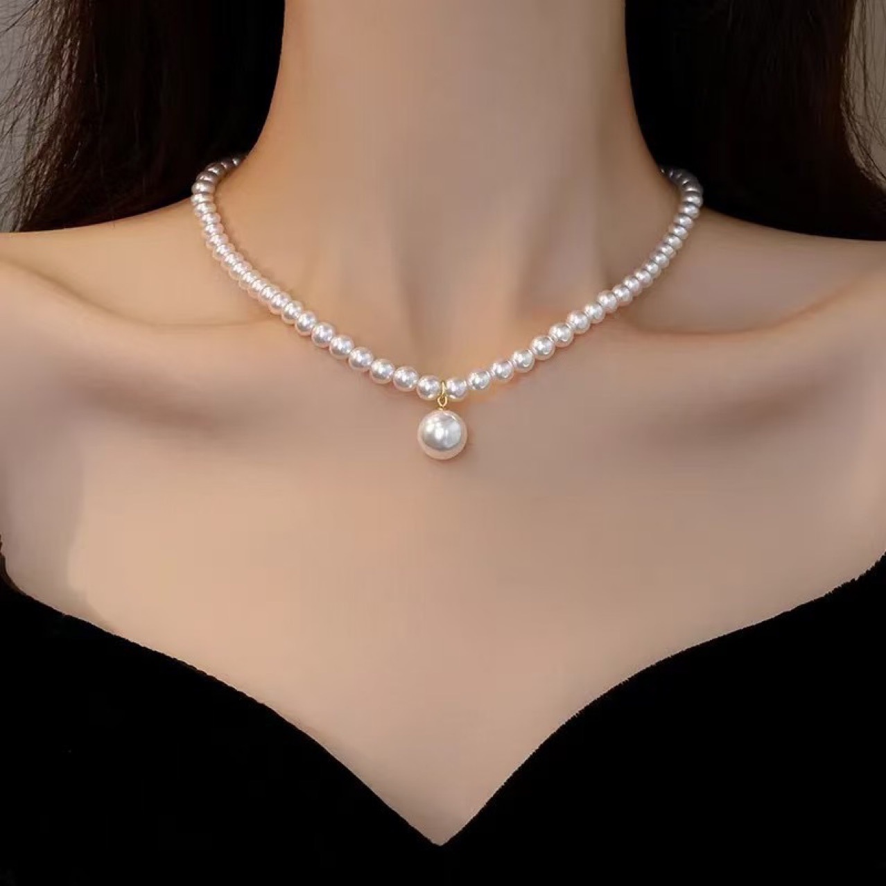 2025 original design imitation pearl necklace women new niche 520 gift锁骨 chain