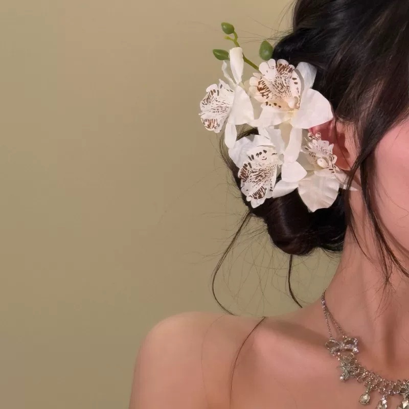 11#白蝶兰韵森系温柔白蝶兰花朵侧边夹