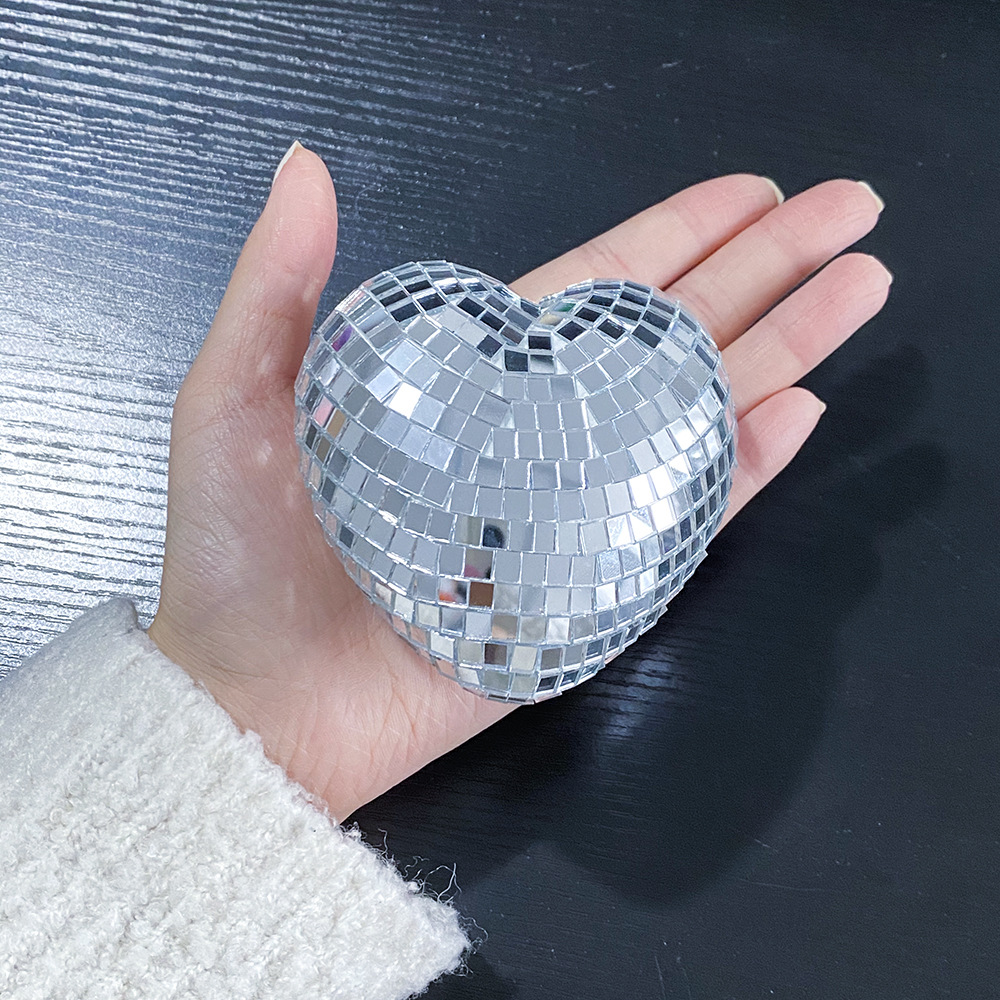 Chain Love Heart Disco Ball Disco Heart Glass Decoration Party Reflective Atmosphere Product Christmas