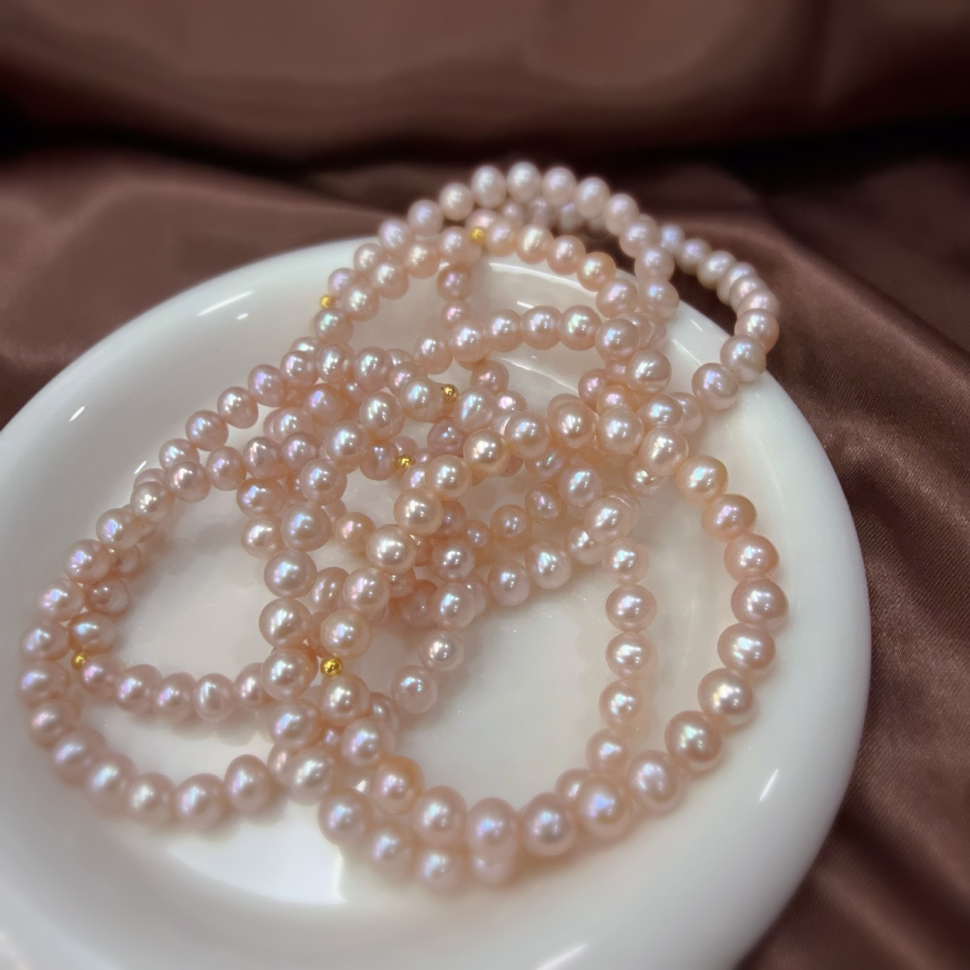 Romantic light purple natural pearl bracelet for women elastic stretch thread 925 silver plated 18k gold beads