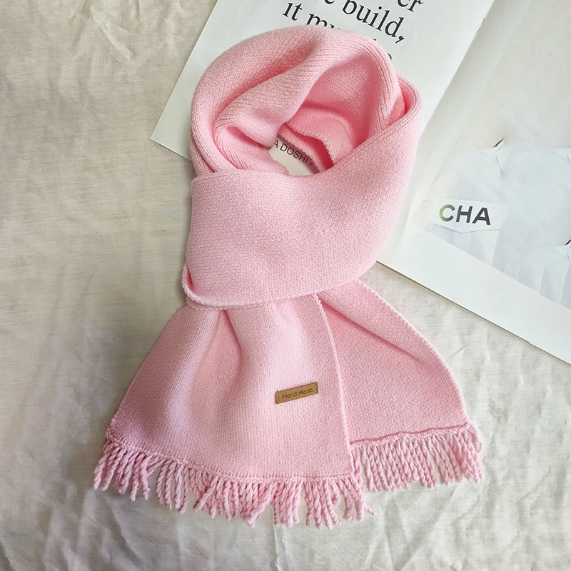 Autumn and winter tassel knitted scarf warm student instant noodle scarf