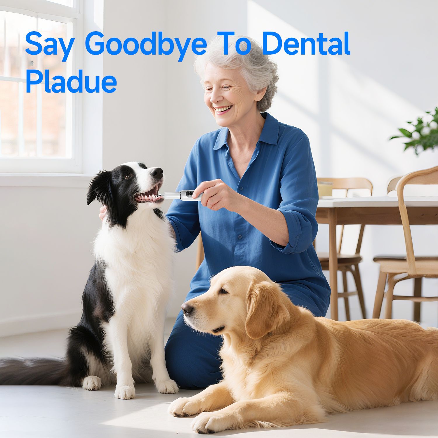 New pet ultrasonic tooth cleaner, removes tartar, dog water flosser, stone remover, Yue'er Wanwan