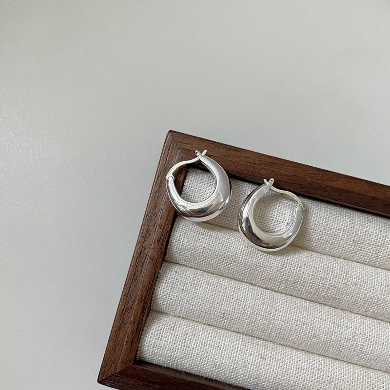 S925 sterling silver crescent ear clip minimalist basic earrings ear accessories