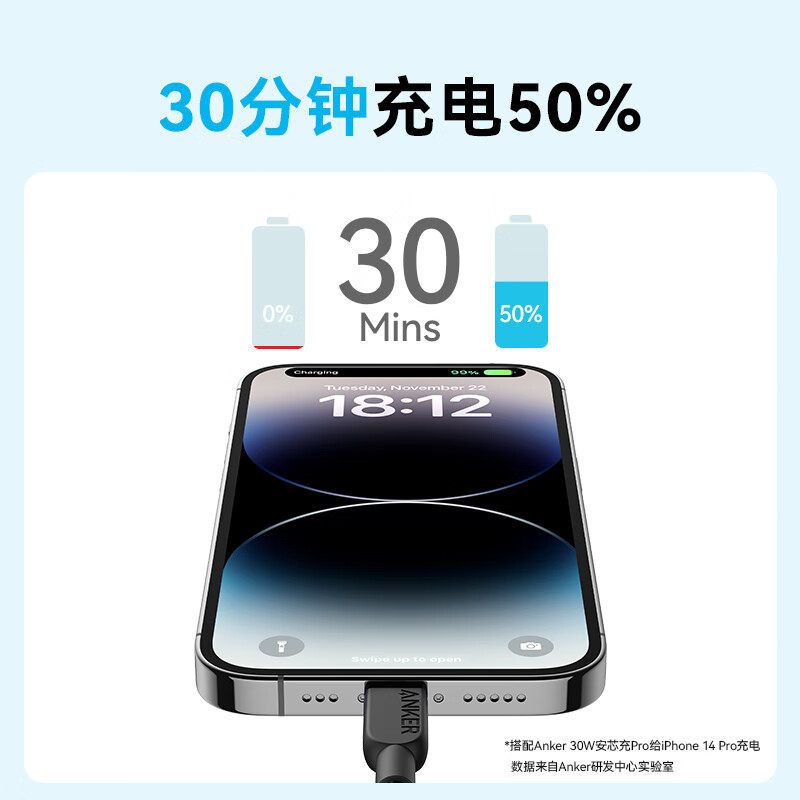 ANKER Anker 310 Data Cable MFi Certified Charging Cable Type-C to Lightning A81A5/A81A6