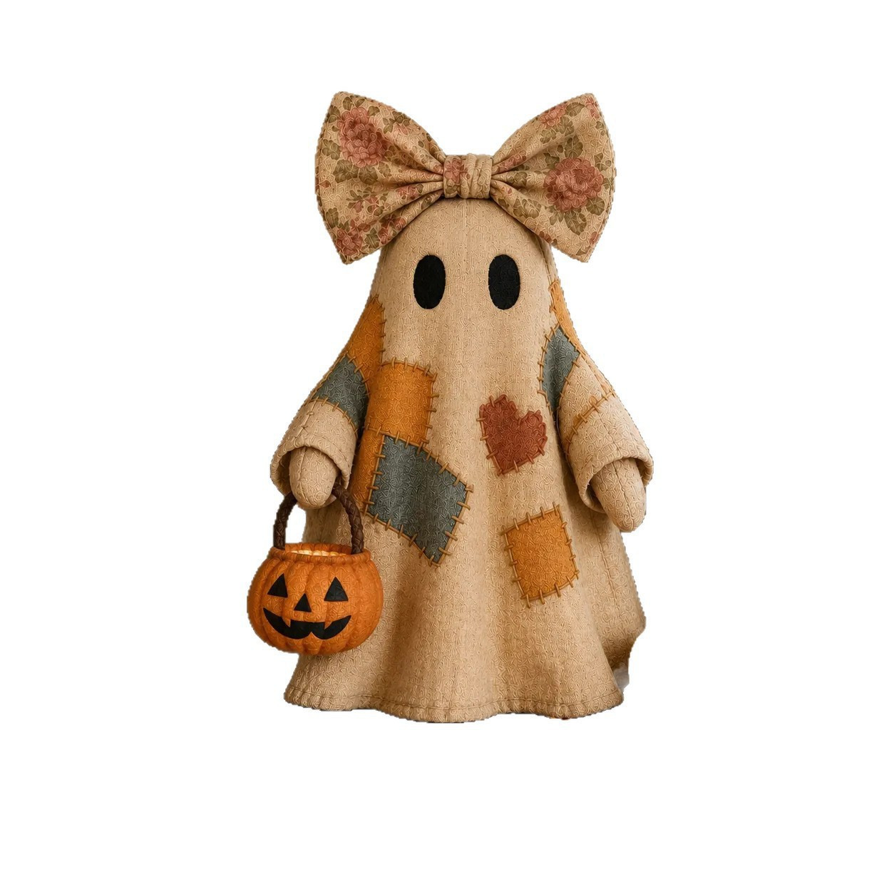 Distressed Halloween Pumpkin Shaped Wooden Tabletop Ornament Autumn Home Tabletop Craft Ornament