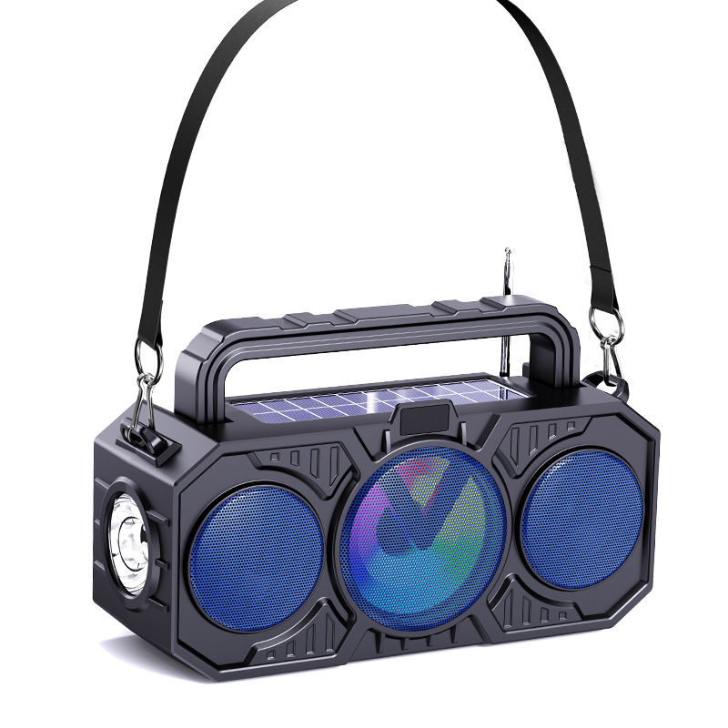 Outdoor Wireless Bluetooth Speaker Dual Solar with Flashlight Card Player Audio Africa Bluetooth Speaker