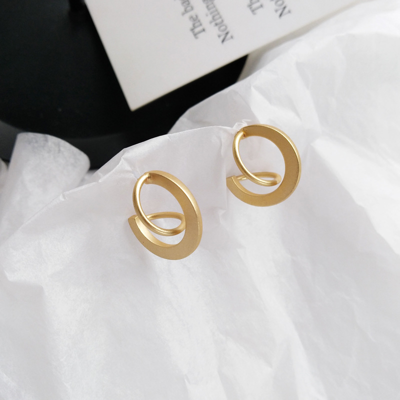 S925 silver needle matte series earrings ear studs simple new ear accessories