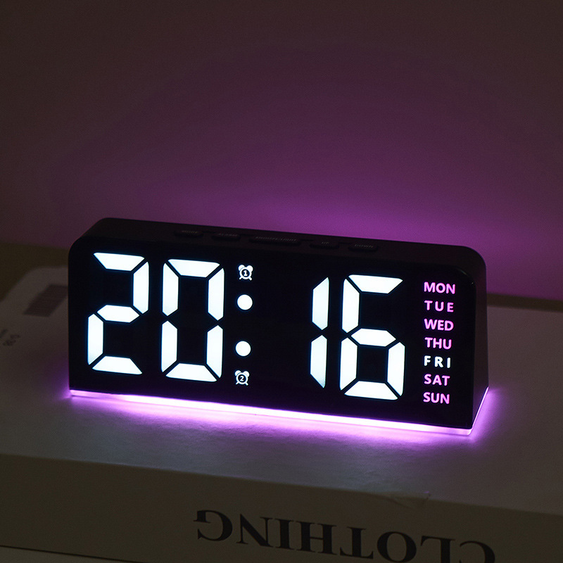 Innovative Atmosphere Lamp LED Large Character Digital Clock Date Table Clock Multifunctional Digital Alarm Clock GH8033