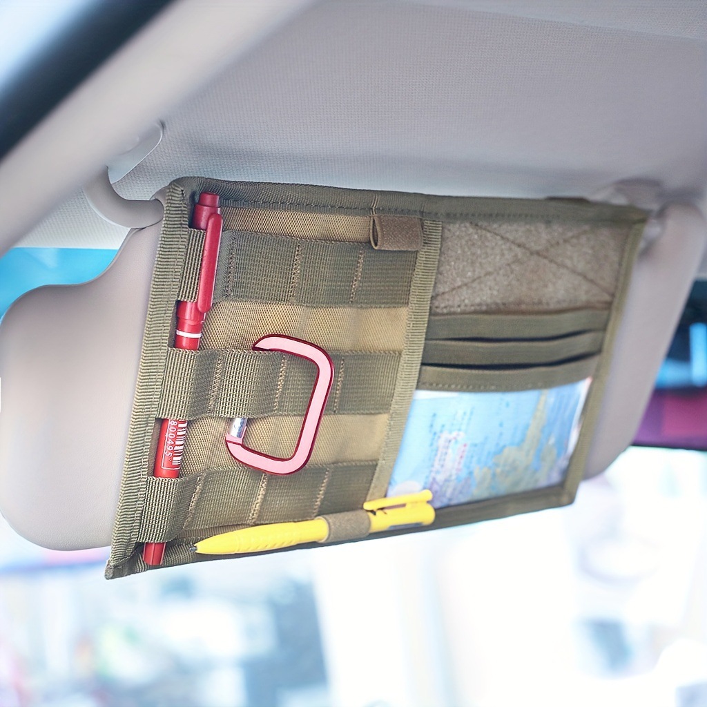 Tactical Car Sun Visor Organizer Multi-Purpose Tool Sports Equipment Storage Bag