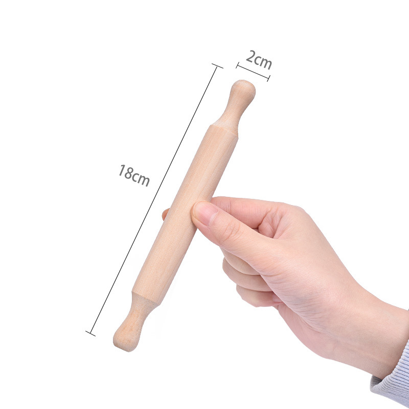 Wooden baking tool, children's mini rolling pin, paint-free small rolling pin, home dumpling wrapper roller, rolling pin