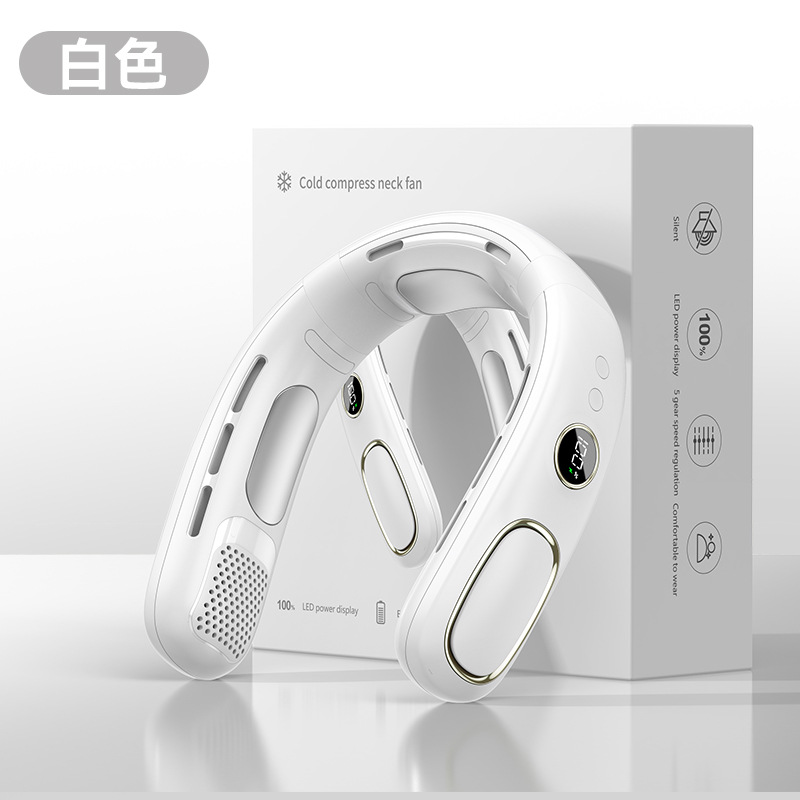 2026 new semiconductor cooling neck fan usb charging portable lazy outdoor neck small fan