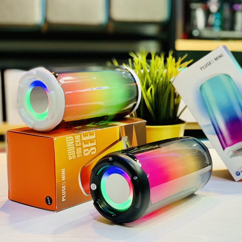 New Pulse PLUSE5 Mini Bluetooth Speaker Gift Colorful Light Desktop Card Slot Bass TWS Couplet