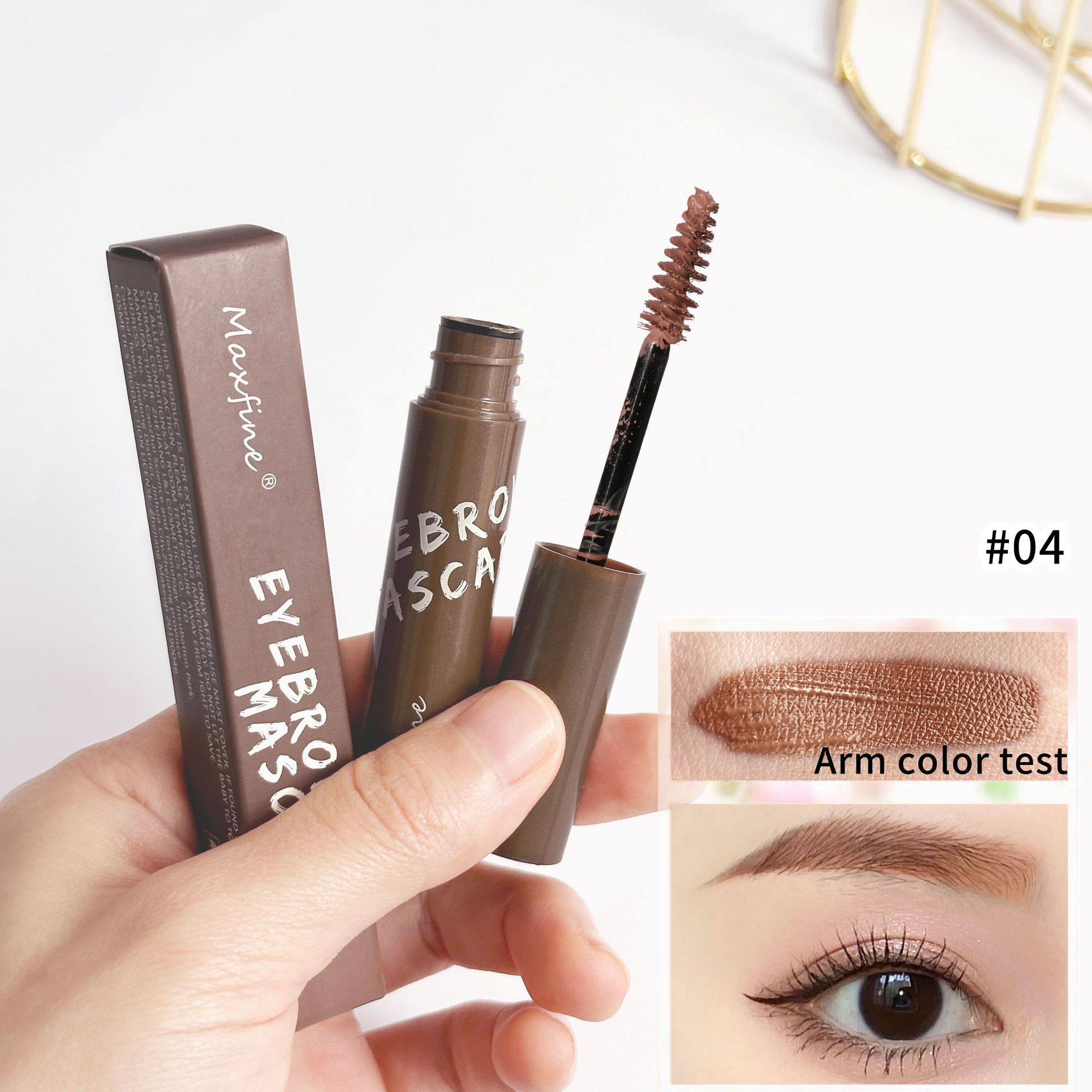 Cross-border makeup Maxfine three-dimensional eyebrow cream eyebrow brush novice easy to use not easy to take off makeup anti-sweat color holding makeup