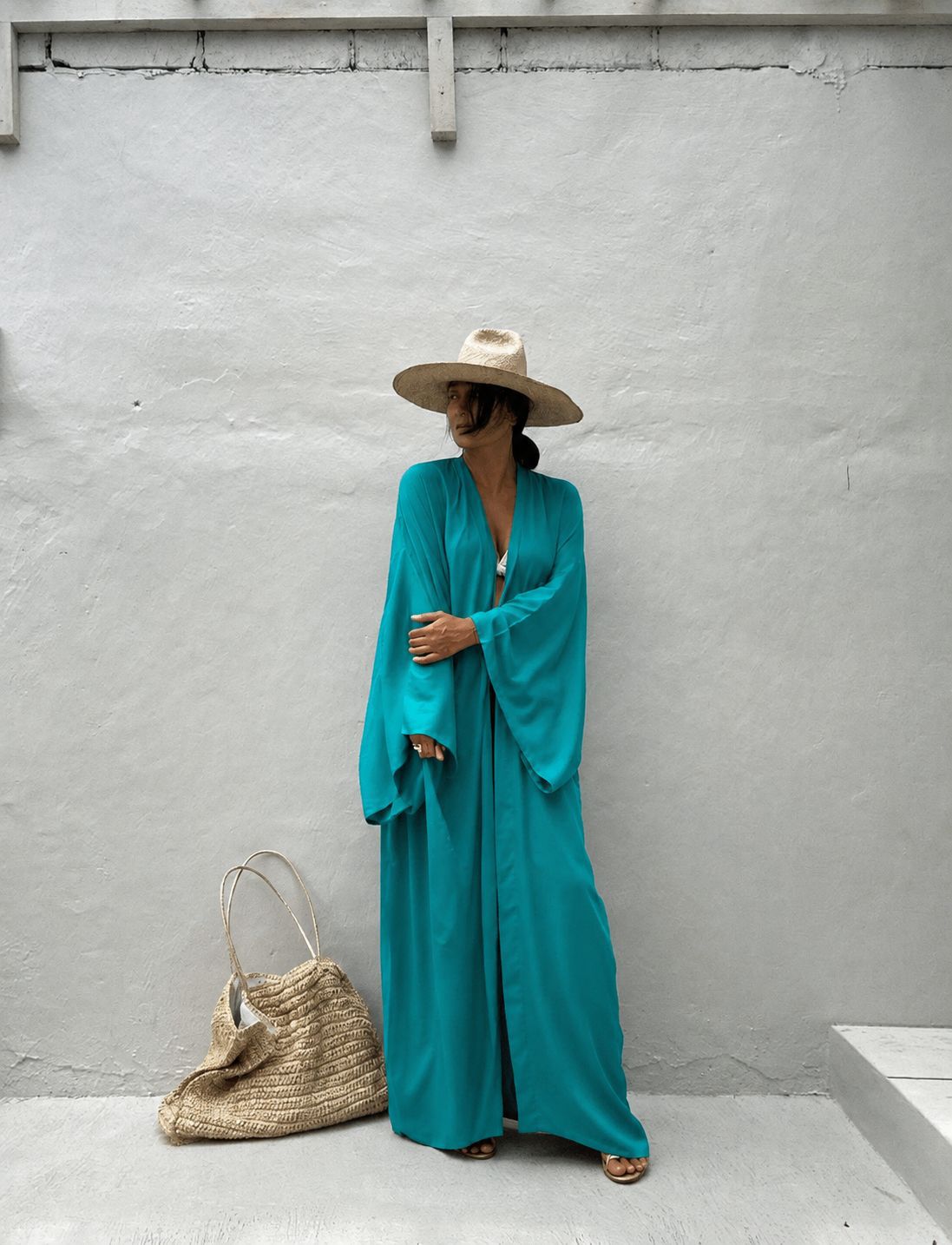 New Rayon Loose Long Cardigan Beach Sun Protection Jacket Seaside Vacation Bikini Cover Up Swimsuit Outer Women