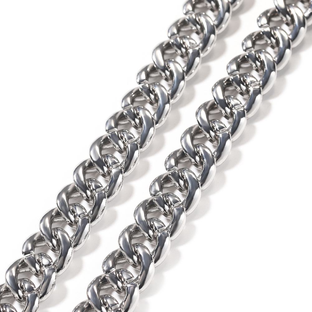 Vintage New Hip Hop New 12mm Alloy Diamond Men's Cuban Chain Street Niche Accessories