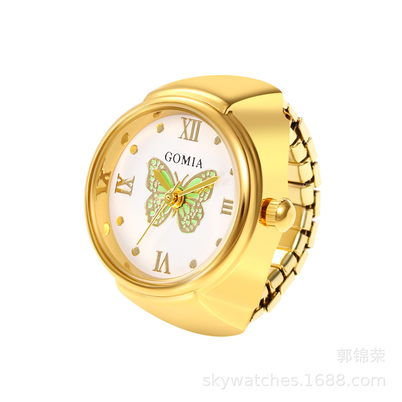 Domestic Movement Men's and Women's Finger Watch Casual Couple Ring Watch 3D Butterfly Direct Wholesale