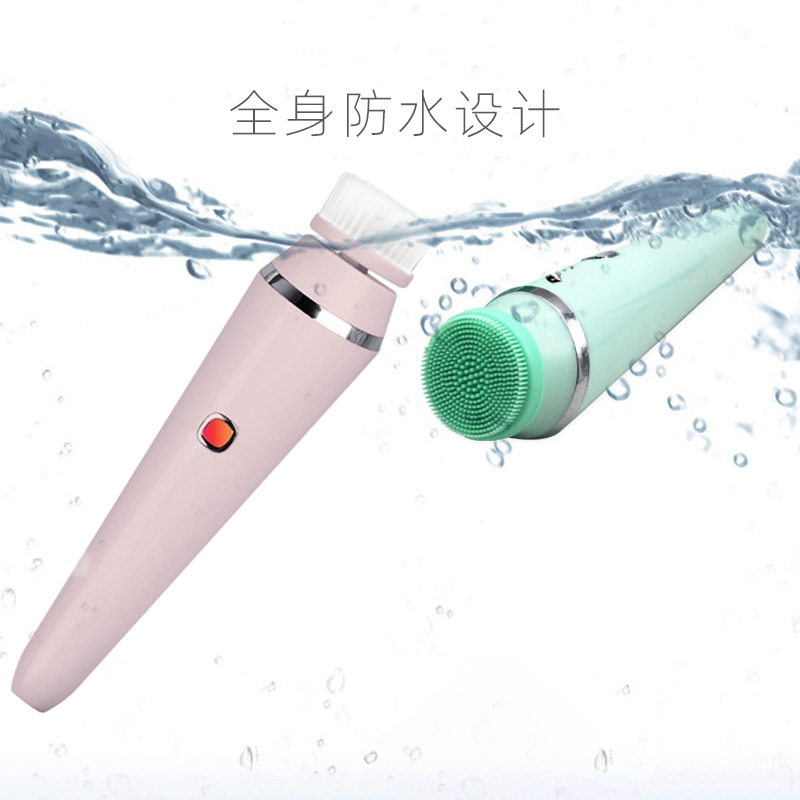 Electric Face Brush Soft Bristle Charging Rotating Face Cleanser Pore Cleaner Waterproof Silicone Face Washer Custom Face