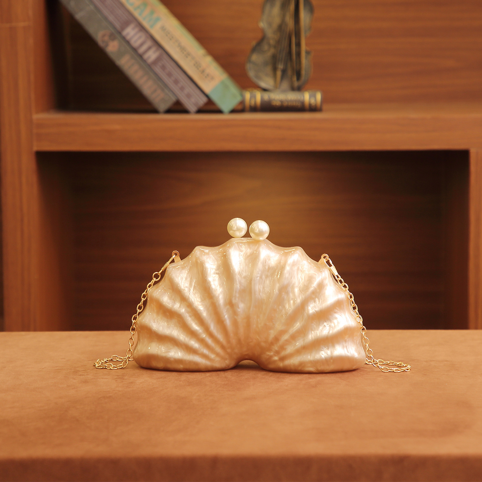 2024 New Women's Evening Bag Irregular Shell Acrylic Bag Wedding Evening Clutch Bag