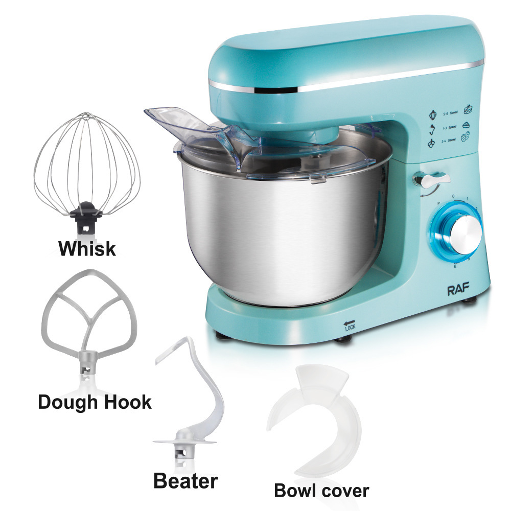 5.5L Tabletop Food Processor Multi-functional Automatic Dough Machine Kneading Mixing Milk Foam Egg Beater Blender