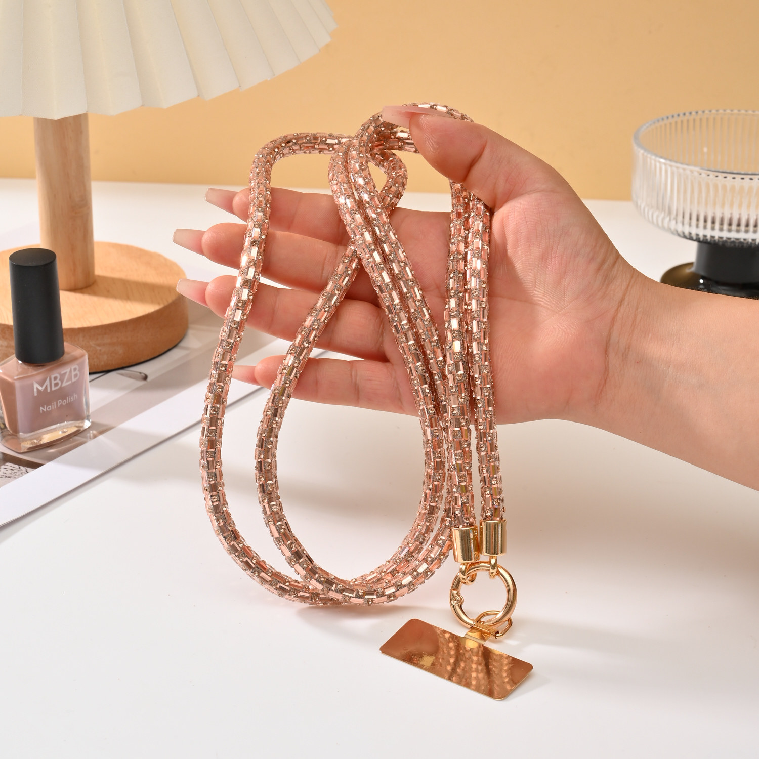 Phone chain rhinestone phone lanyard full rhinestone pendant crossbody rope travel shoulder back phone hanging chain