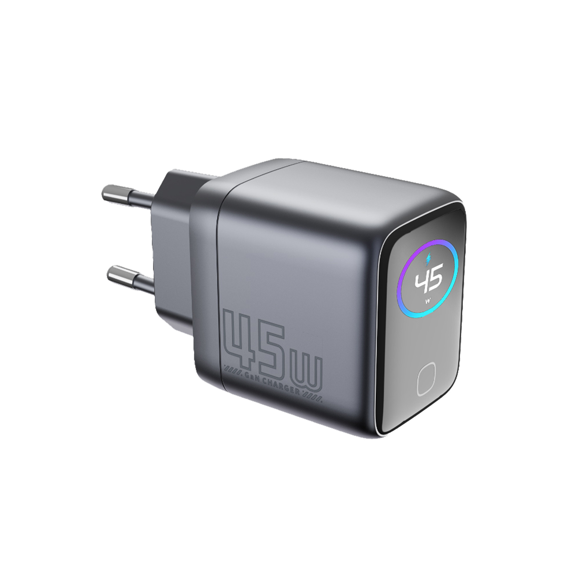 45W GaN Charger for Apple Huawei Phone AI Smart TFT Fast Charging Screen Display Charger