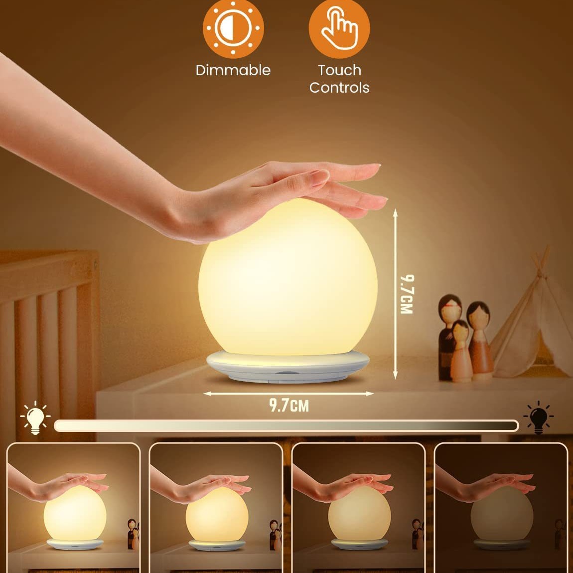 LED sensor light children's bedroom tap light baby feeding bedside lamp timed color-changing night light