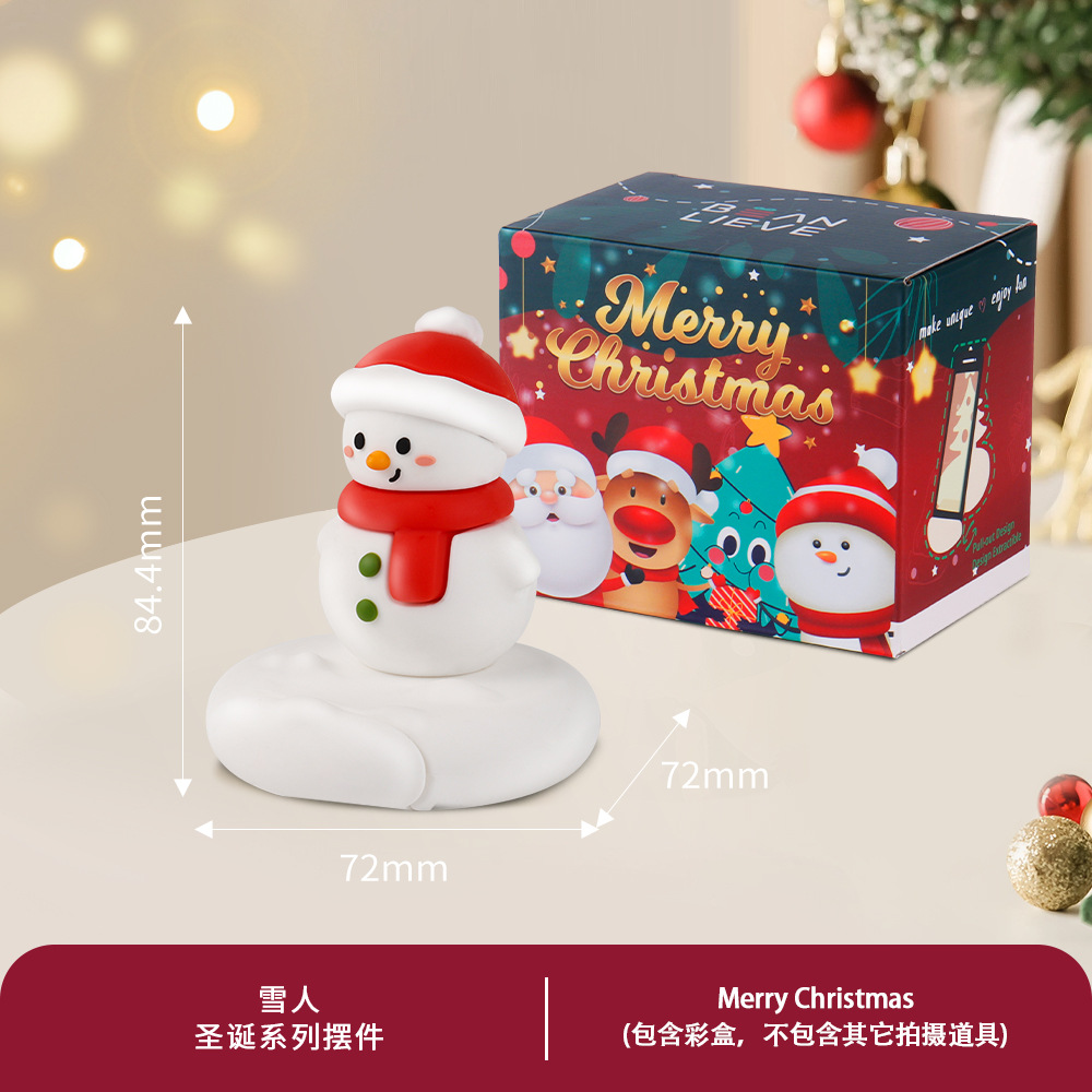 Christmas Phone Stand Cute Santa Gift Desktop Phone Stand Snowman Decoration Small Ornament