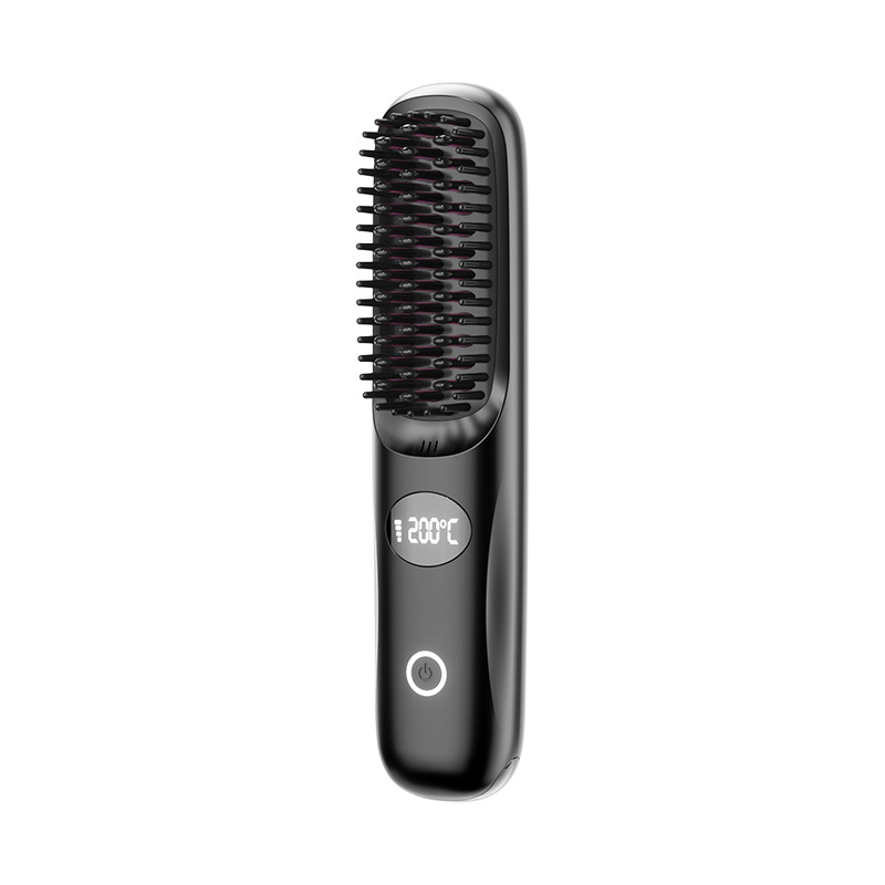 New straightening comb rechargeable ceramic heating comb non-damaging straightener wireless portable curling iron