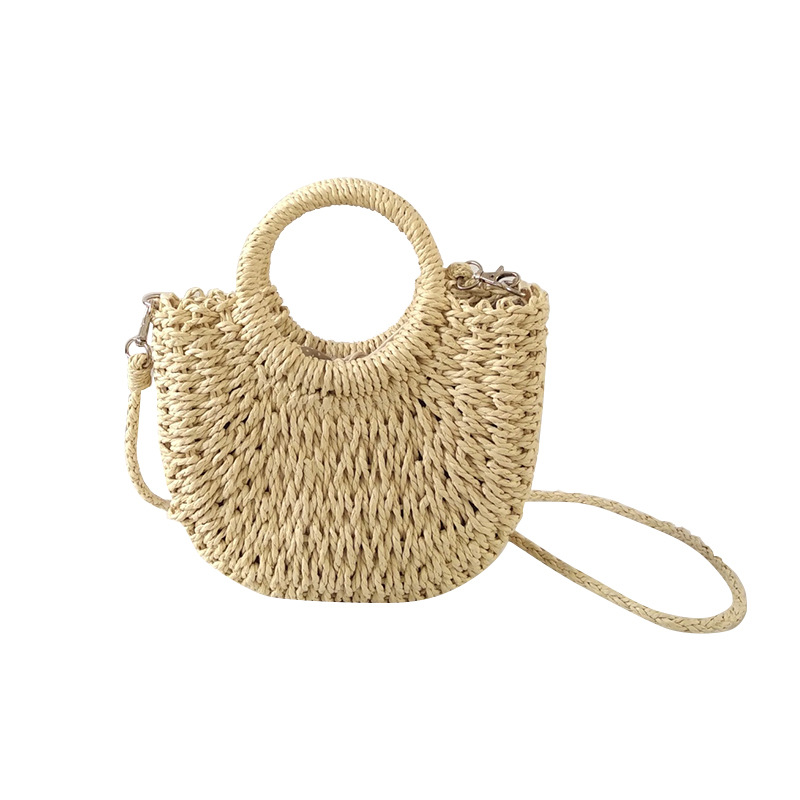 New basket bag women's summer niche single shoulder crossbody rattan woven gift straw woven bag handmade woven