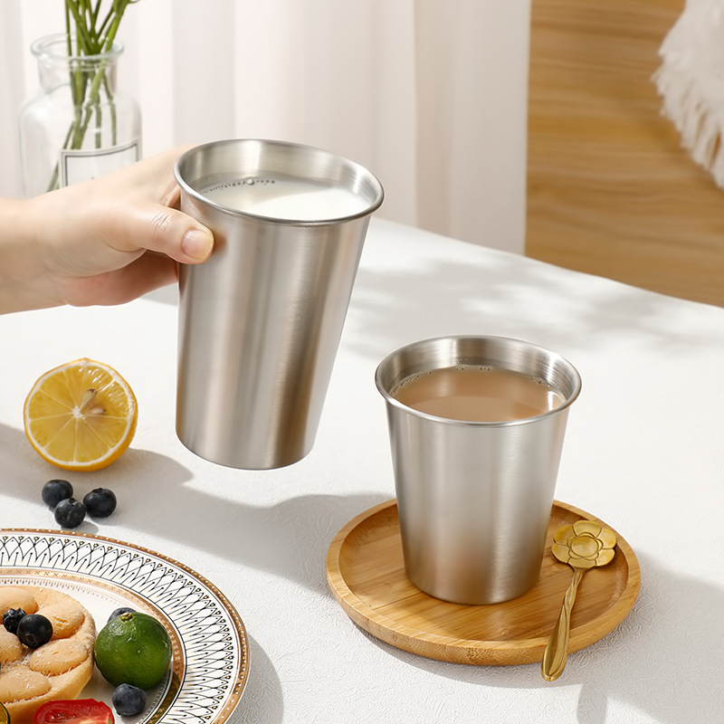 304 stainless steel beer mug logo water cup custom mouthwash cup single layer milk tea coffee cup camping outdoor cup