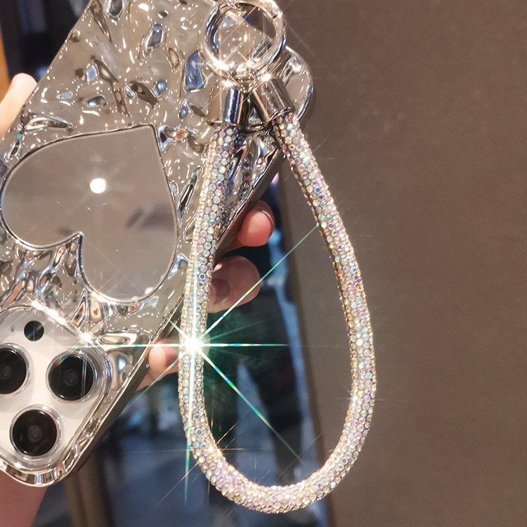 Full rhinestone phone lanyard women with rhinestone phone chain short long hand neck lanyard universal shoulder back pendant shiny rhinestone