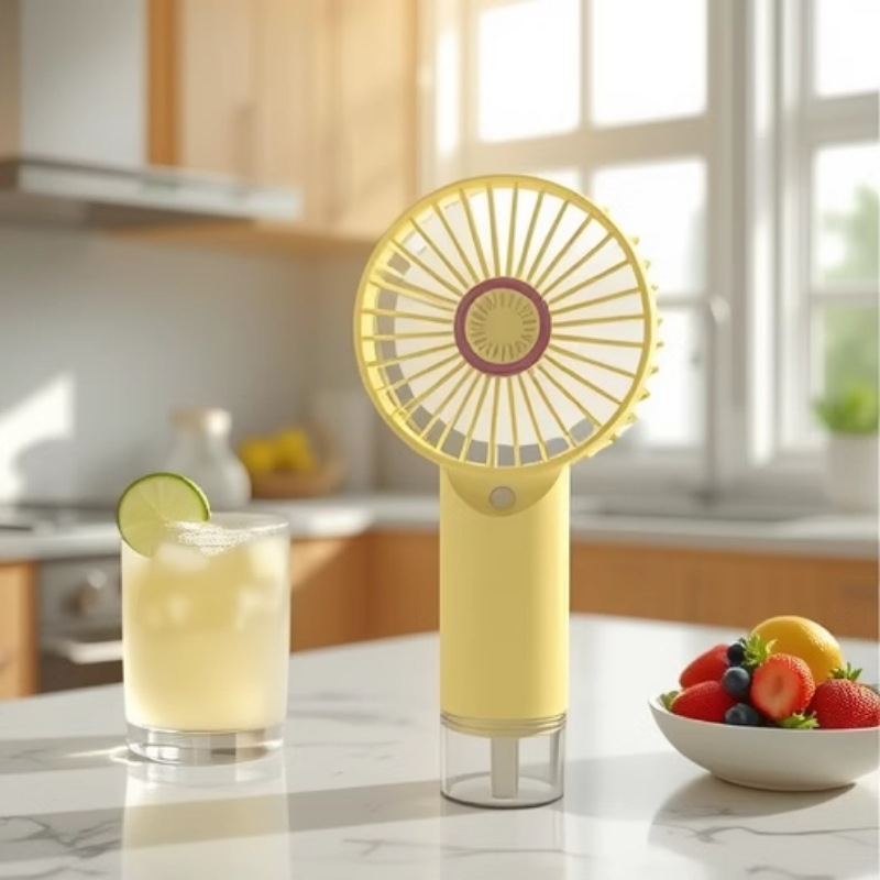 New Handheld Spray Fan Strong Wind Long Battery Life Portable Handheld Small Fan USB Charging Desktop Fan