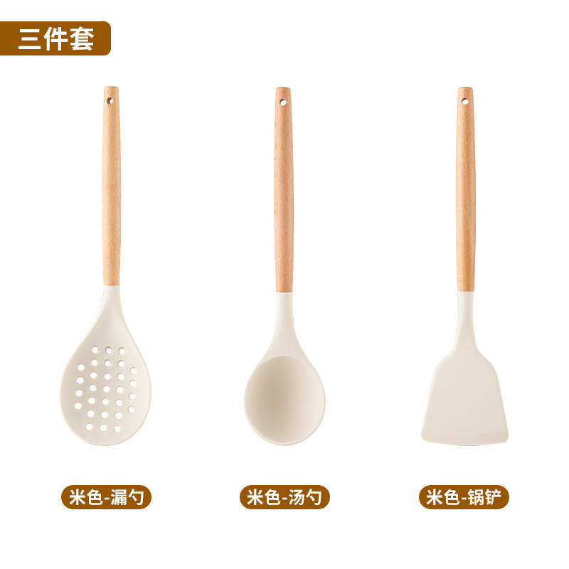Silicone Kitchen Utensils Food Grade Silicone Spatula Soup Spoon Cooking Spatula Non-Stick Pan Kitchen Home Kitchen Utensils Complete