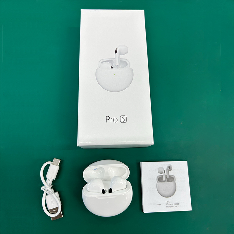 Lightning Warehouse Flash Buy Pro6 Bluetooth Earphones True Wireless In-Ear Long Battery Life TWS Ultra-Long Sports Dual Ear