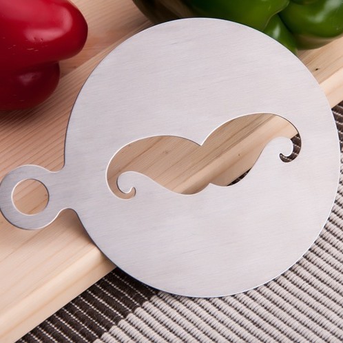 6-piece Stainless Steel Coffee Flower Stencil Mold Portable Coffee Milk Hand Spray Stencil Template
