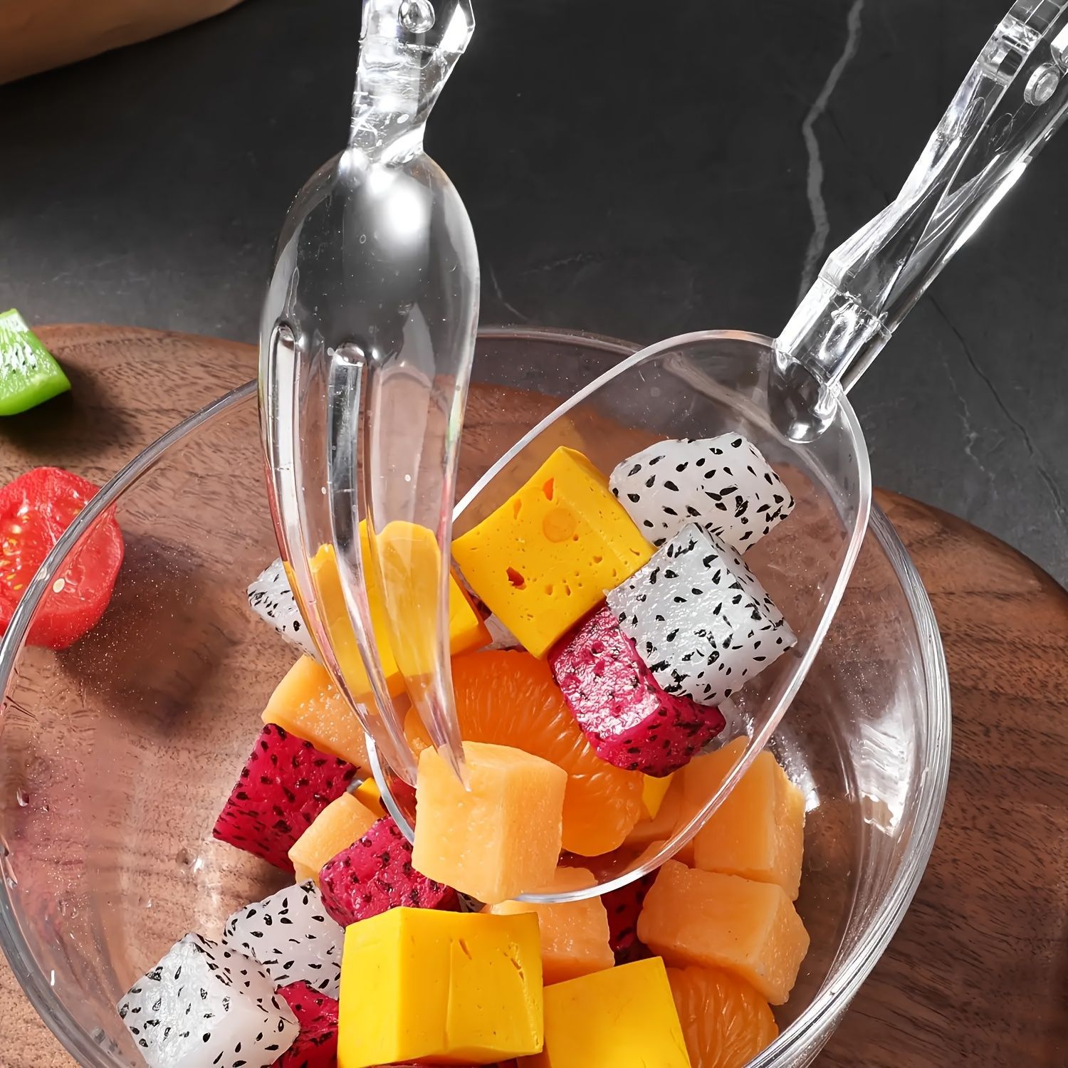 Multifunctional salad tongs plastic food tongs bread tongs extended heat-resistant steak tongs multi-purpose tongs baking tool