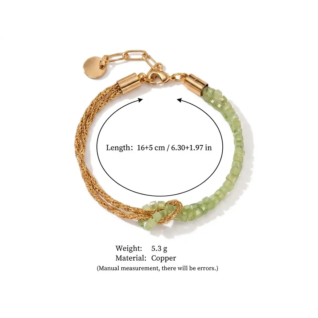 Multi-color natural stone woven bracelet knot design bohemian layered hand accessory