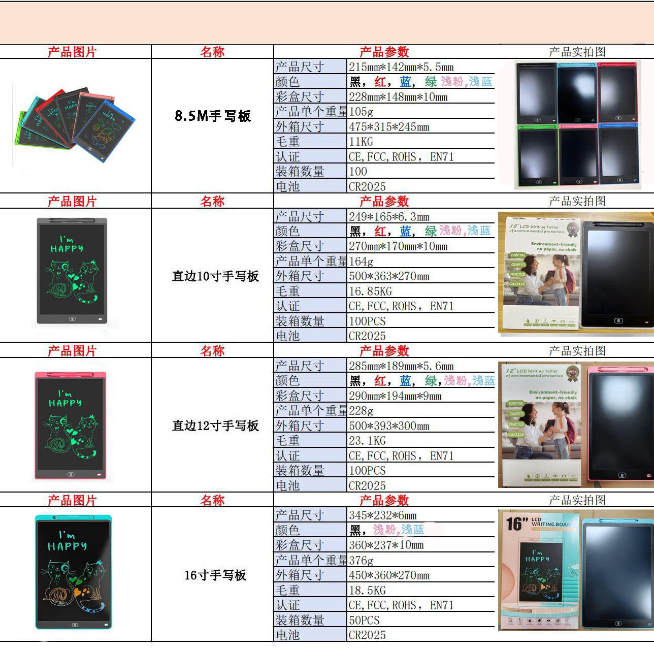 LCD Writing Tablet 8.5/12/16 Inch Children's Early Education Graffiti Drawing Board Learning Handwriting Board LCD Electronic Drawing Board