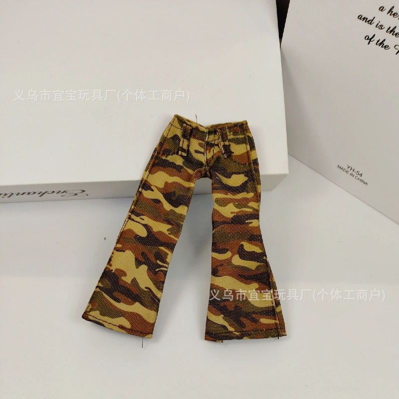 New Cute Long Leg KT Camouflage Blue Wide Leg Jeans [Doll Not Included] Backpack Pendant Accessory Decoration