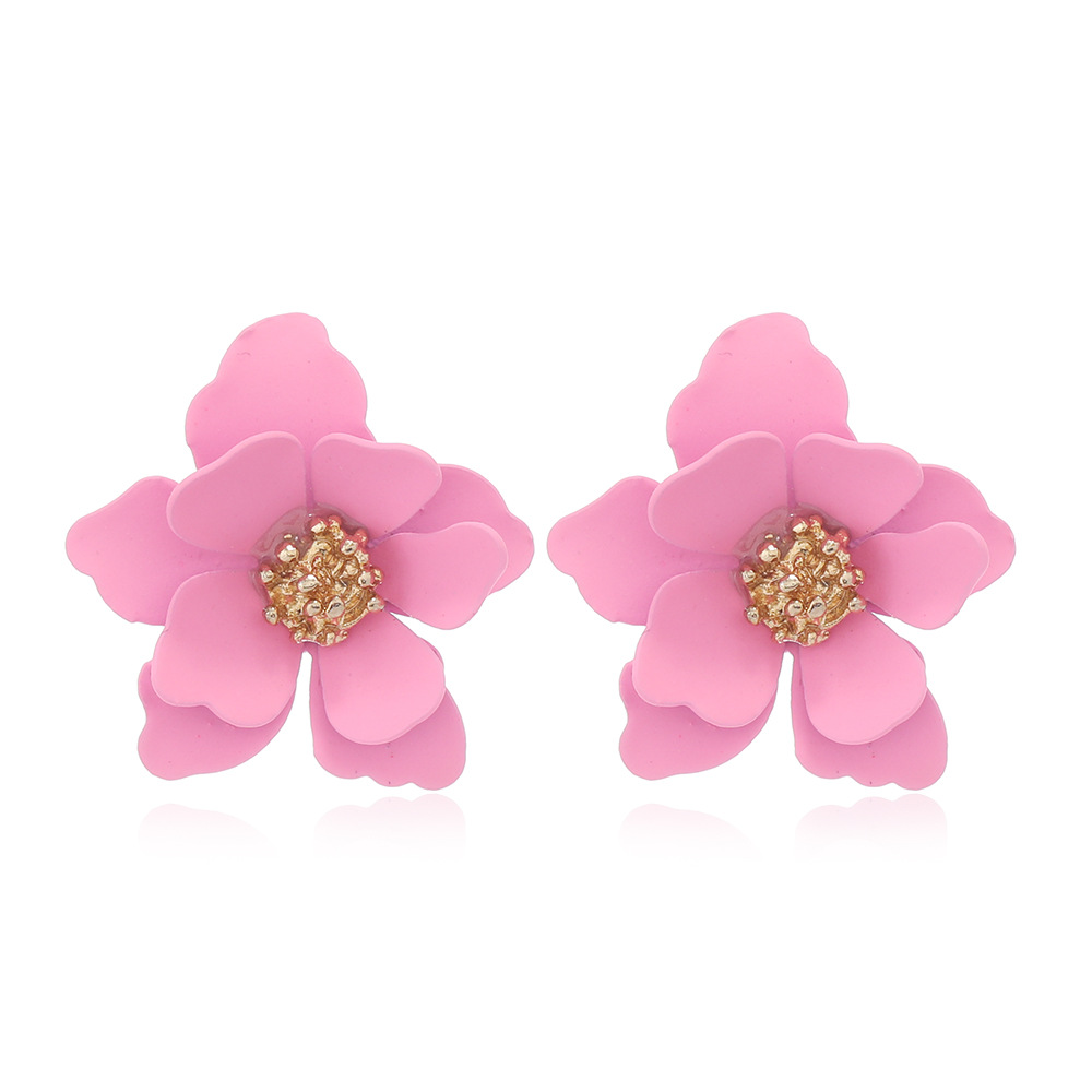 High-quality multi-layer petal flower earrings for women Japanese and Korean sweet and fresh earrings accessories