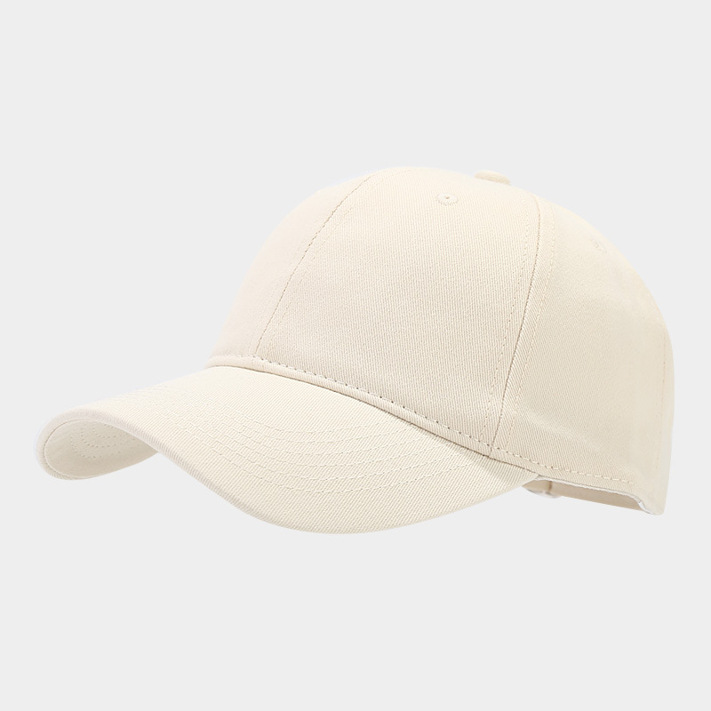 Plain Soft Top Cotton Baseball Cap for Men, Face Slimming Street Hip-Hop Duckbill Cap for Women