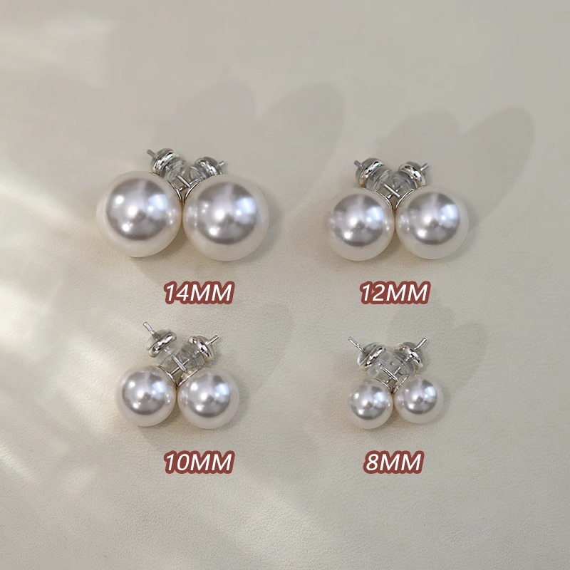 fever pearl earrings, Swarovski round s999 silver needle ear studs, strong luster earrings